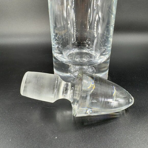 Heavy Crystal Glass Polish Decanter With Stopper Glass Bottle Air Bubble Bottom - Picture 9 of 16
